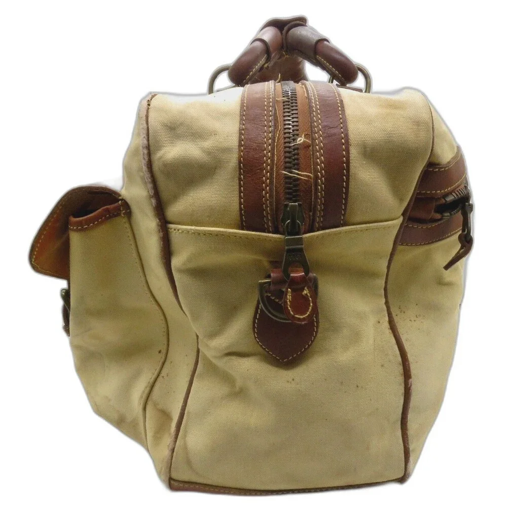 Vintage Timberland Canvas And Leather Duffle Bag
